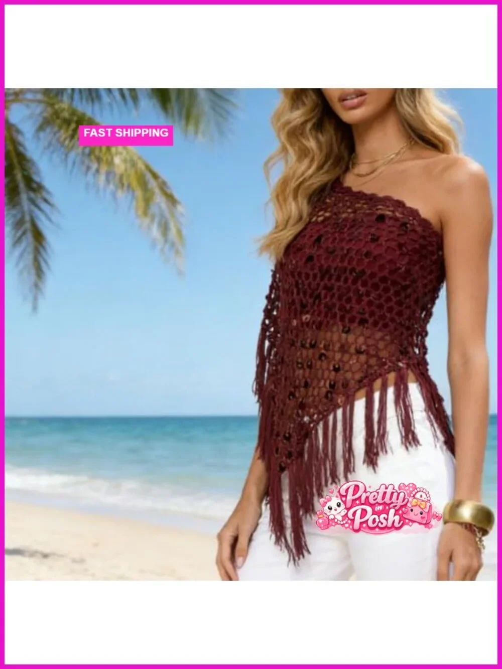 Knit Sequin Poncho Top Crochet Asymmetrical Beach Cover Up Shawl